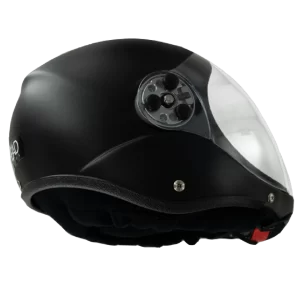 BONEHEAD AERO FULL FACE HELMET, matte carbon fiber. Shown from the side with closed visor