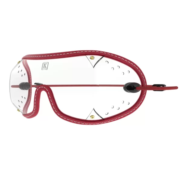 Kroops DZ 2 skydiving goggles with clear lens and red trim