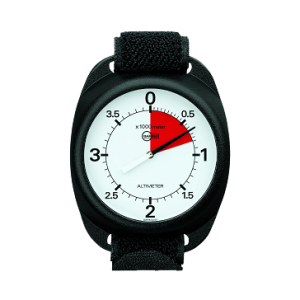 Barigo Altimerer with white 4000 meters dial and black case. Velcro Mounting