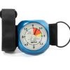 Alti-2 Altimaster Galaxy analog altimeter with 4000 meters white dial, blue case and O-Ring mount. Shown from the front