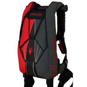 G3 Container made by Mirage. Split coloring, black and red. Shown from the side