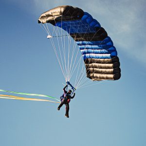 Paratec Element Main Canopy. Shown from the side while flying