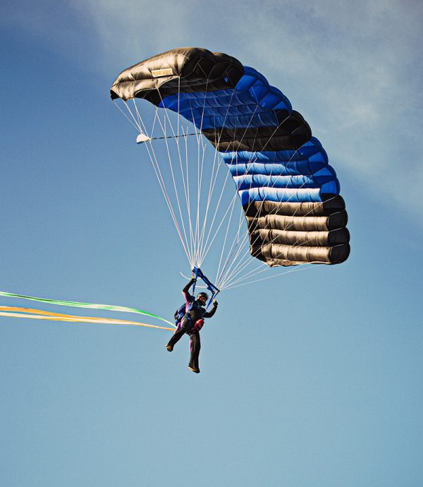 Paratec Element Main Canopy. Shown from the side while flying