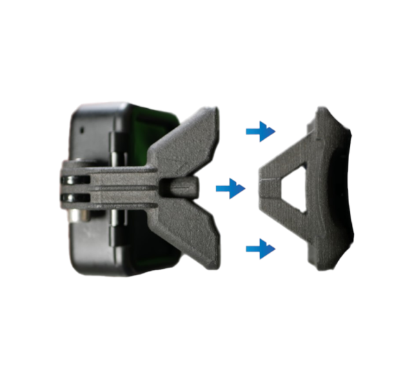 V-Mag mount is used to attach a camera to the helmet.