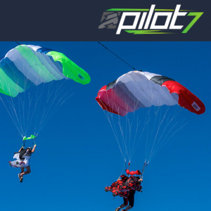 Aerodyne Pilot 7 main canopy. Shown from the back during flight