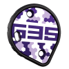 Cookie G35 Tunnel Plate, purple camo design. Shown from the front