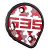 Cookie G35 Tunnel Plate, red camo design. Shown from the front