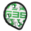 Cookie G35 Tunnel Plate, green camo design. Shown from the front