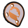 Cookie G35 Tunnel Plate, orange loop design. Shown from the front