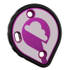 Cookie G35 Tunnel Plate, pink loop design. Shown from the front
