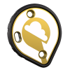 Cookie G35 Tunnel Plate, yellow loop design. Shown from the front