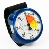 Viplo FT50 analog altimeter with white 4000 meter dial and blue case. Velcro Mount