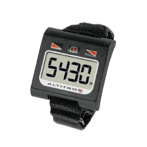 Altitron digital altimeter. Square shape with large screen. Made by Parasport Italia.