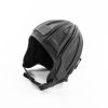 Wingstore leather hat, black. Shown from the side