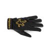 Wingstore Skydiving Gloves, all black with orange logo on top. Shown from the top