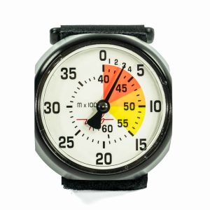 Viplo FT60 Analog Altimeter with white 6000 meters dial and black case