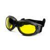 Cruiser Skydiving Goggles with yellow lens and black frame. Shown from the front