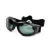 Cruiser Skydiving Goggles with smoke lens and black frame. Shown from the front