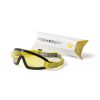 Peeksteep skydiving goggles with yellow lens and yellow strap