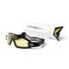 Peeksteep skydiving goggles with yellow lens and black strap