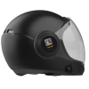 Parasport Italia ZX IAS Fullface helmet with an altimeter installed inside of it. Shown from the back with closed visor. Black color