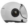 Parasport Italia ZX IAS Fullface helmet with an altimeter installed inside of it. Shown from the back with closed visor. White color