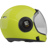 Parasport Italia ZX IAS Fullface helmet with an altimeter installed inside of it. Shown from the back with closed visor. Yellow color