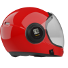 Parasport Italia ZX IAS Fullface helmet with an altimeter installed inside of it. Shown from the back with closed visor. Red color