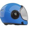 Parasport Italia ZX IAS Fullface helmet with an altimeter installed inside of it. Shown from the back with closed visor. Blue color
