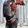 Paratec Next Century Skydiving Container made from kryptek cordura with red pinstripes and logo