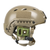 Larsen and Brusgaard Ops Core in multicam color. Made to be used with Optima, Quattro, Solo and Echo altimeters. Shown mounted on a helmet with altimeter inside