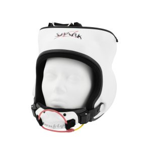 White Tonfly Shark Helmet shown from the front