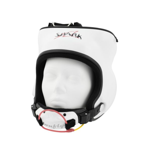 White Tonfly Shark Helmet shown from the front