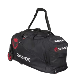 24MX Big parachute rig bag, it has two wheels. It would fit even tandem container. Shown from the side