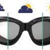 Birdz Eagle, round with photochromic clear to smoke lenses. Picture shows how they are darkening when exposed to the sun