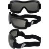 Birdz Wren Goggles, with Smoke lenses. Picture shows them from 3 angles